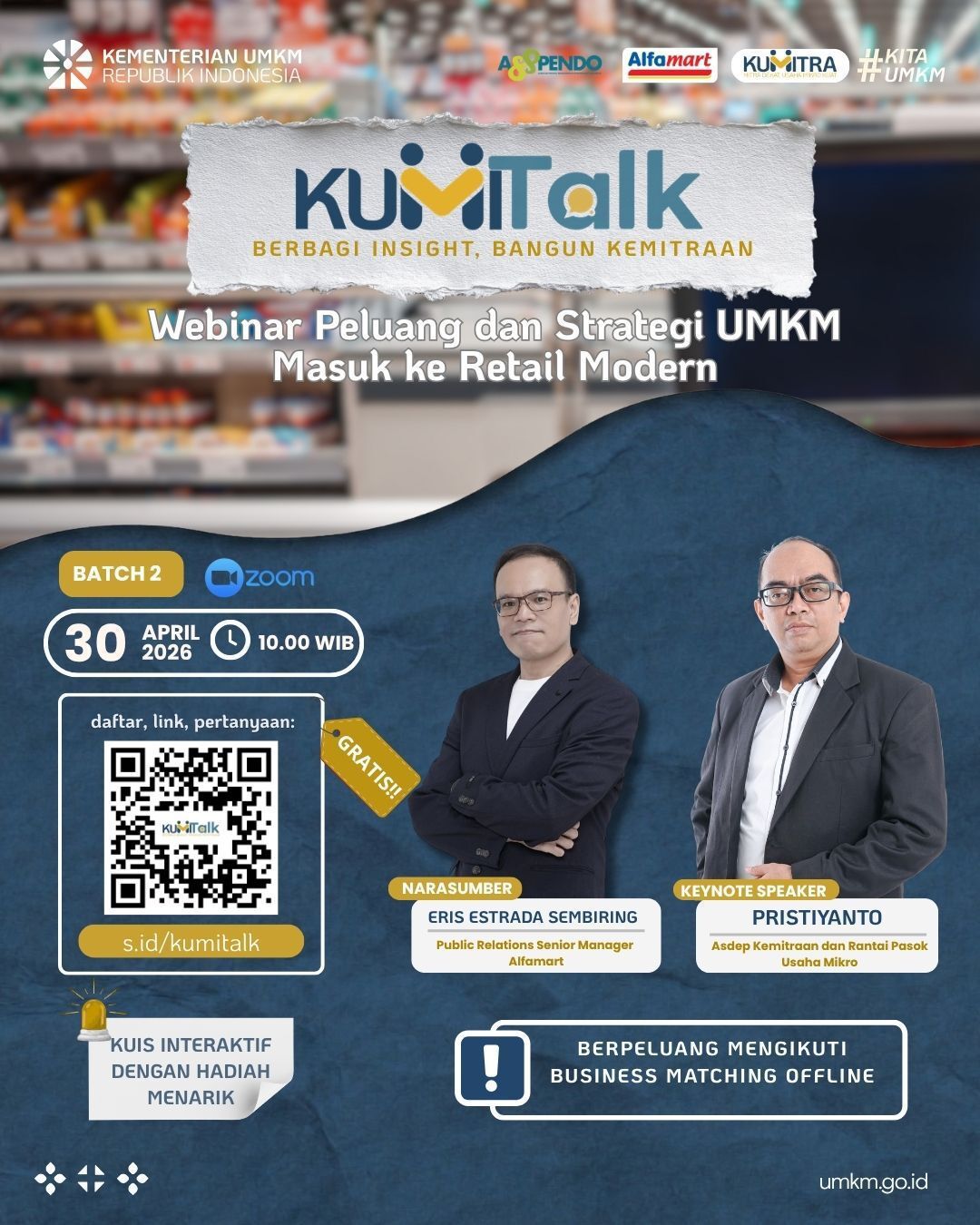 KUMITALK Batch 2: Webinar Peluang dan Strategi UMKM Masuk ke Retail Modern