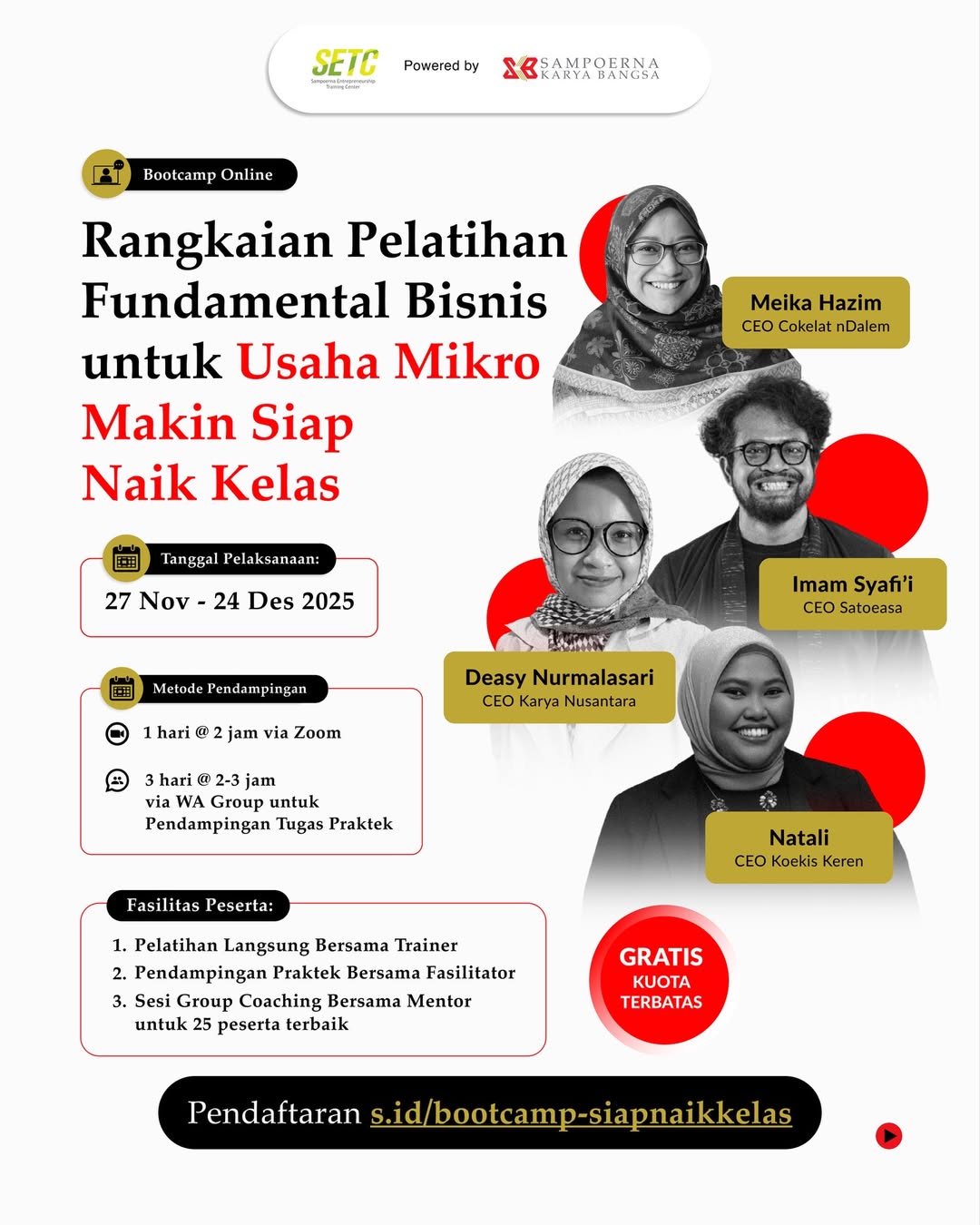 Bootcamp Online - Rangkaian Pelatihan Fundamental Bisnis untuk Usaha Mikro Makin Siap Naik Kelas