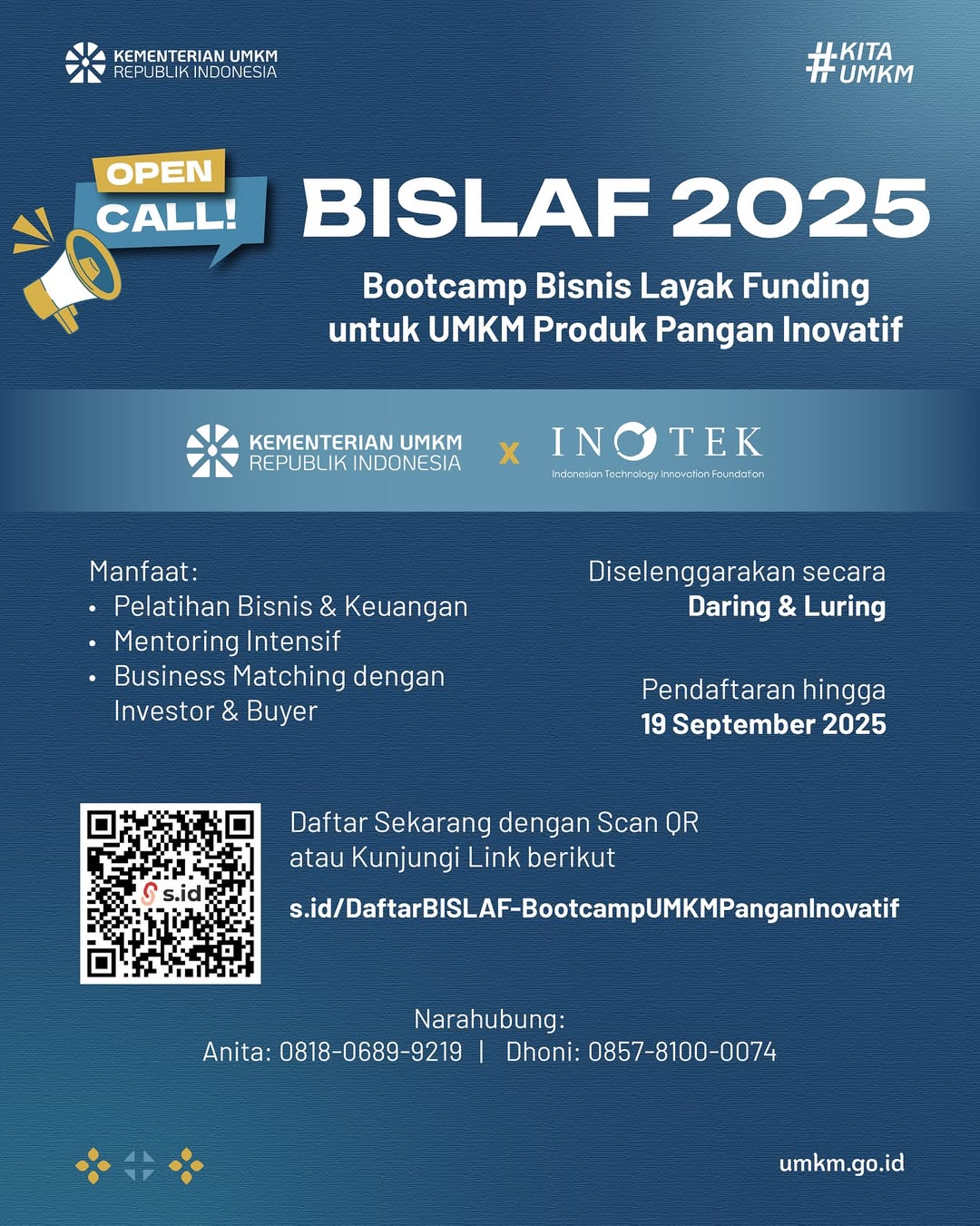 Bootcamp BISLAF 2025 (Bisnis Layak Funding untuk UMKM Produk Pangan Inovatif)