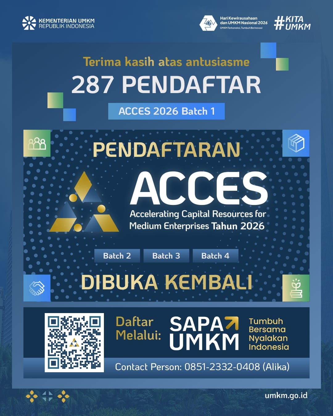 Kesempatan Kedua! Pendaftaran ACCES 2026 Dibuka Lagi untuk Batch 2, 3, dan 4