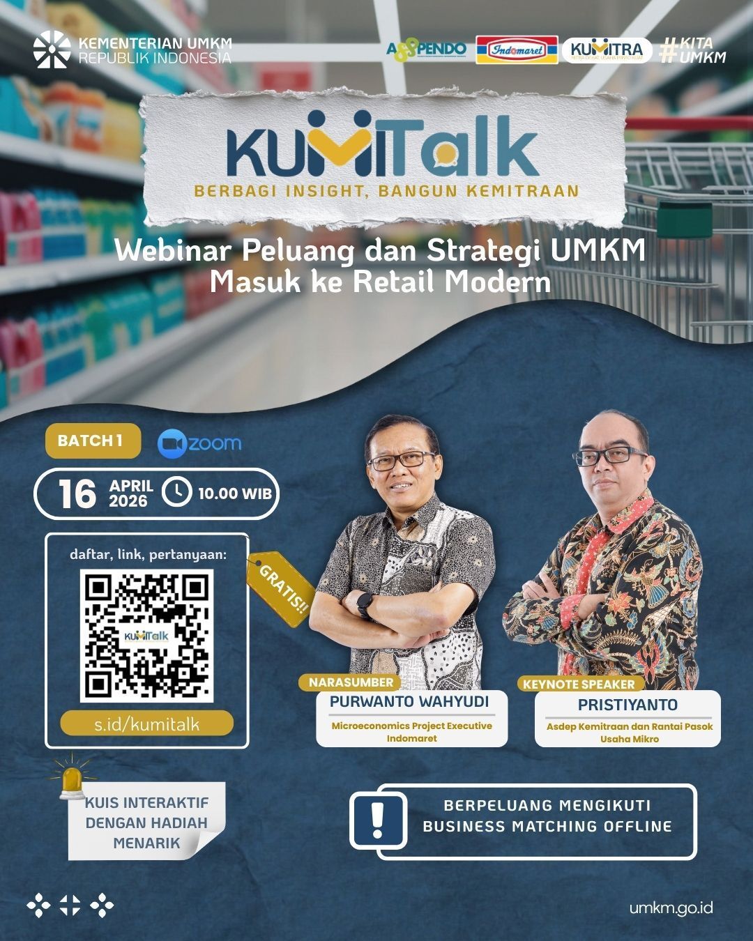 KUMITALK Batch 1: Webinar Peluang dan Strategi UMKM Masuk ke Retail Modern
