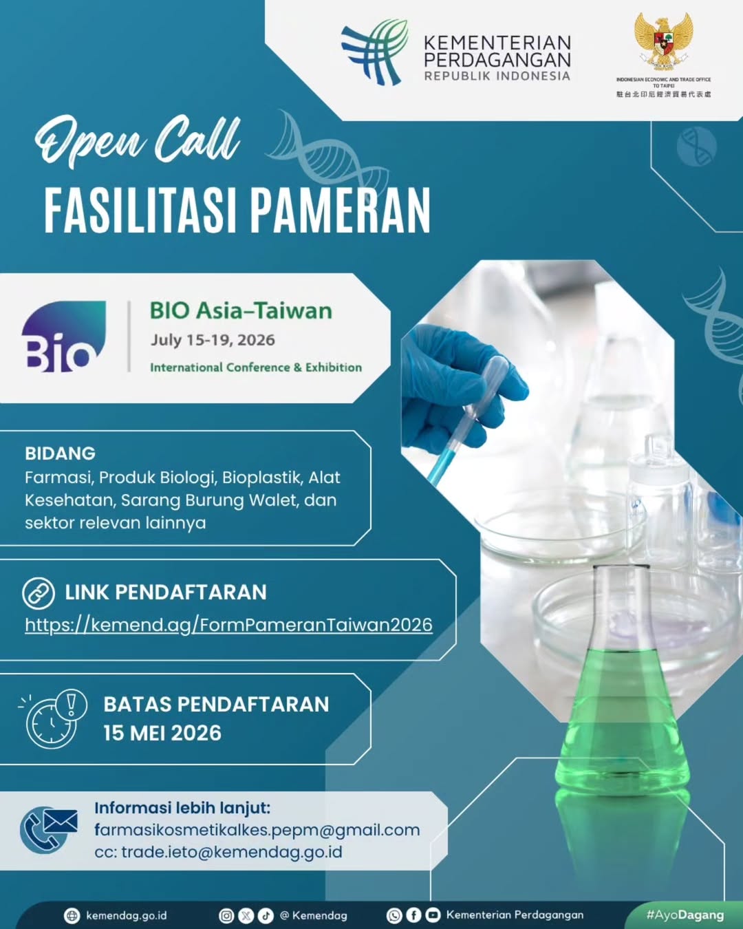 Open Call Paviliun Indonesia Di Bio Asia Taiwan 2026