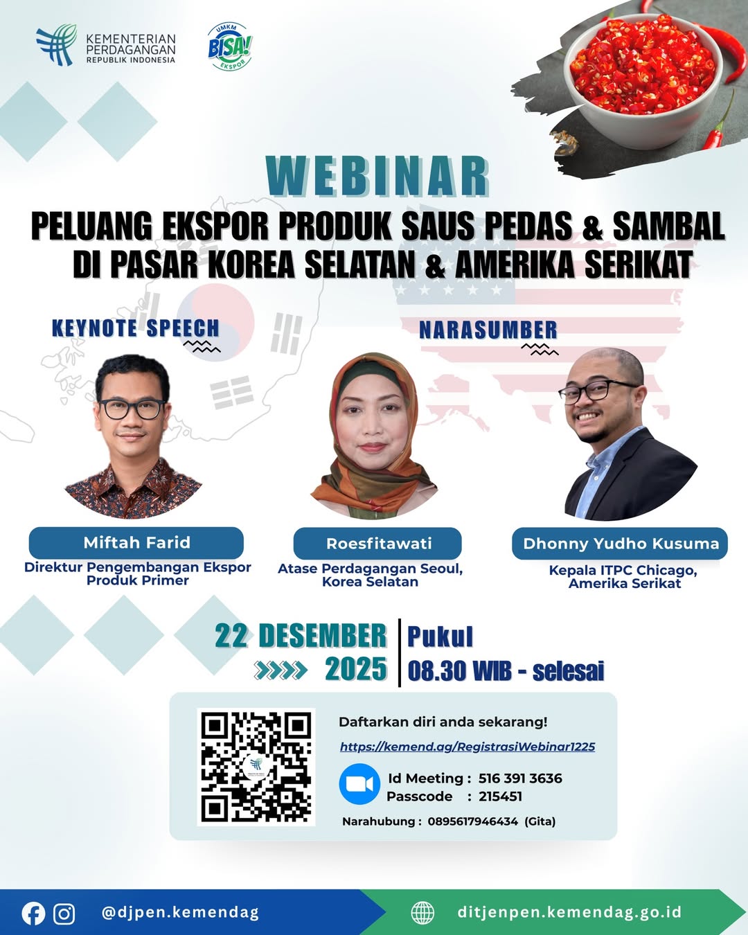 Webinar Peluang Ekspor Produk Saus Pedas & Sambal di Pasar Korea Selatan & Amerika Serikat