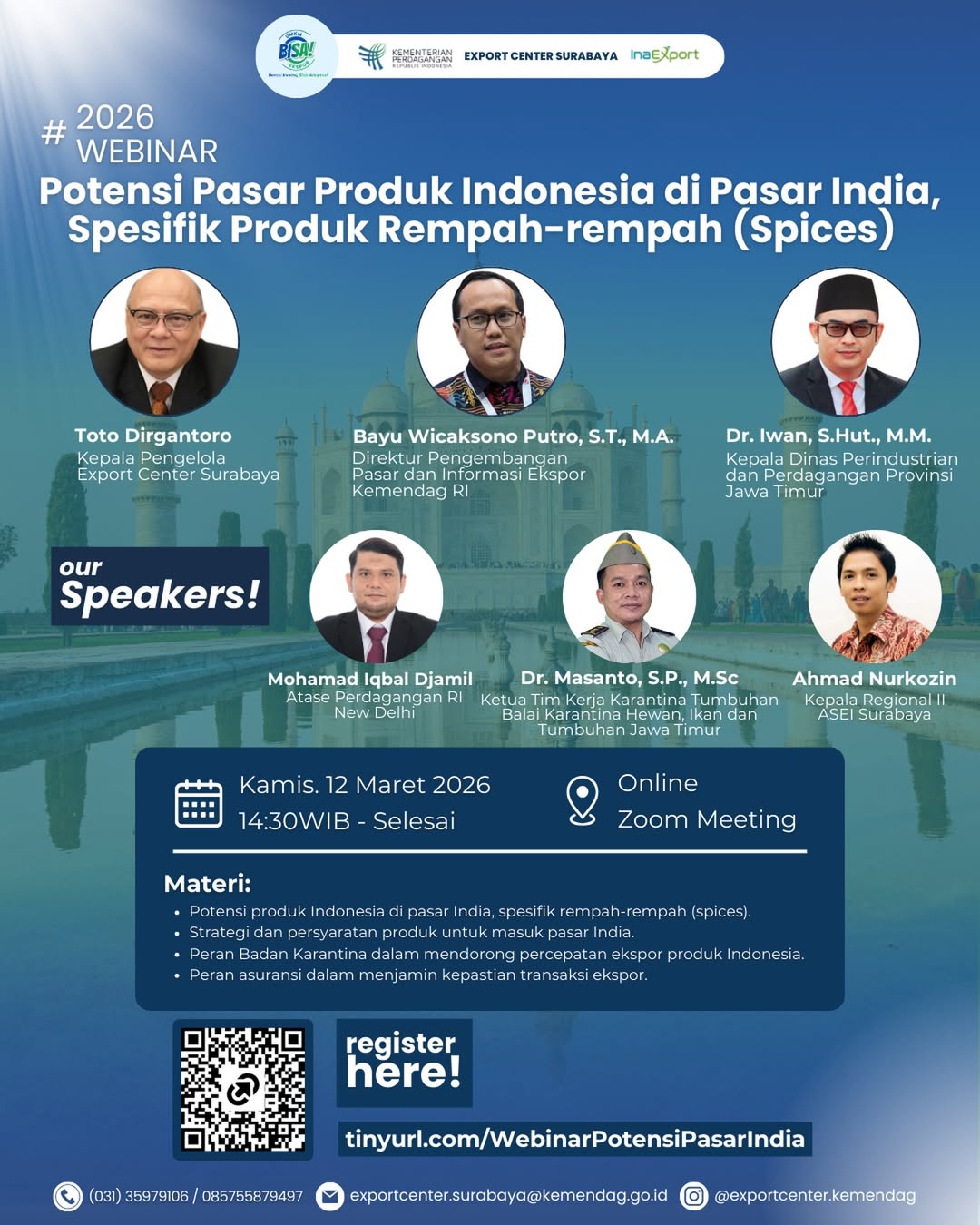 Webinar Potensi Pasar Produk Indonesia di India (Spesifik Produk Rempah-rempah)